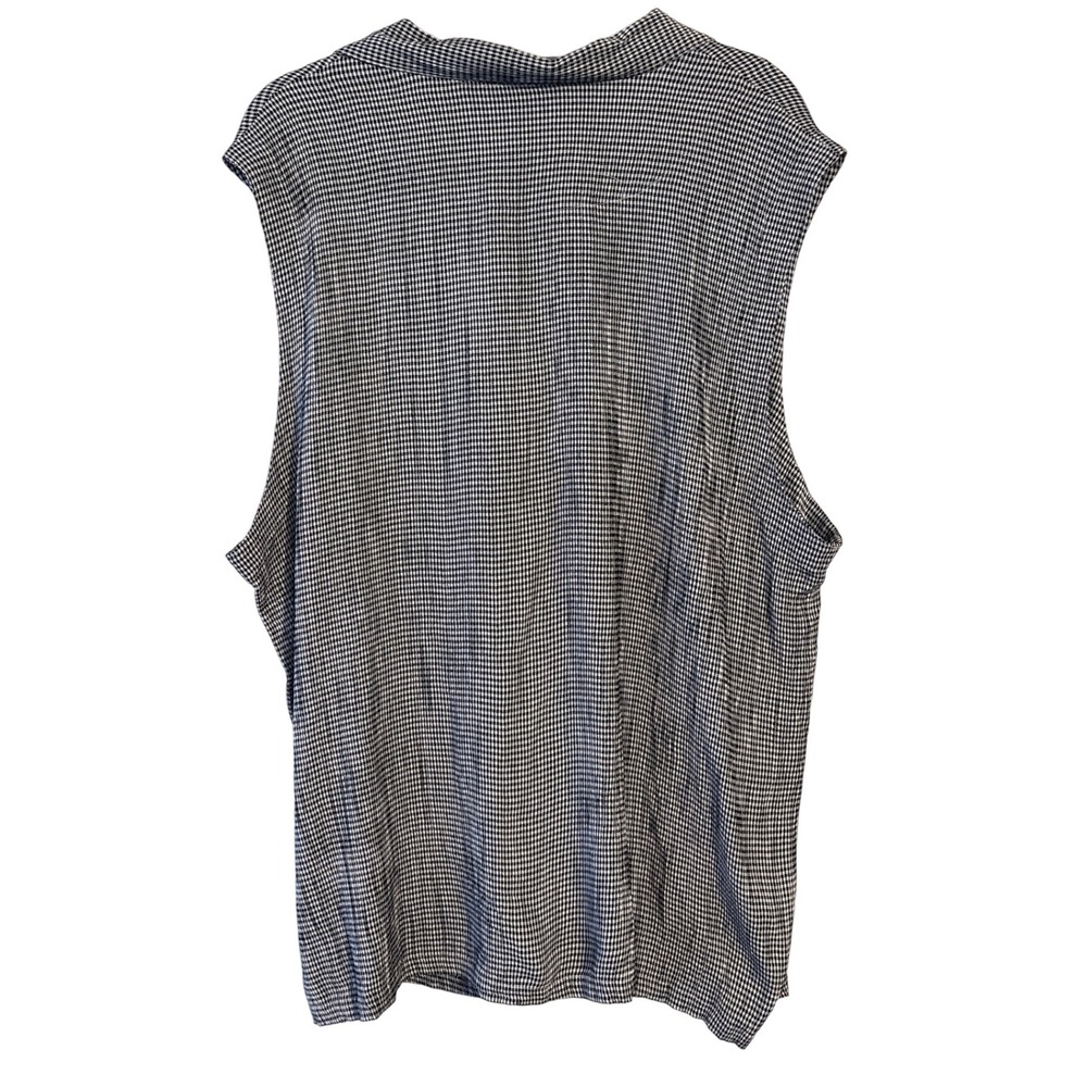 VTG Gingham Vest Westside Clothing Co Button Front Pockets Sleeveless Top Blouse - Picture 6 of 9